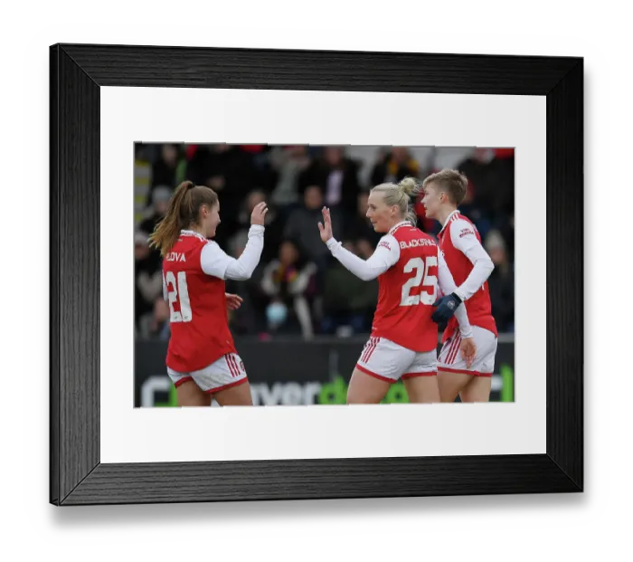 Framed Print : Arsenal Women's FA Cup Victory: Stina Blackstenius Scores the Game-Winning Goal Against Leeds