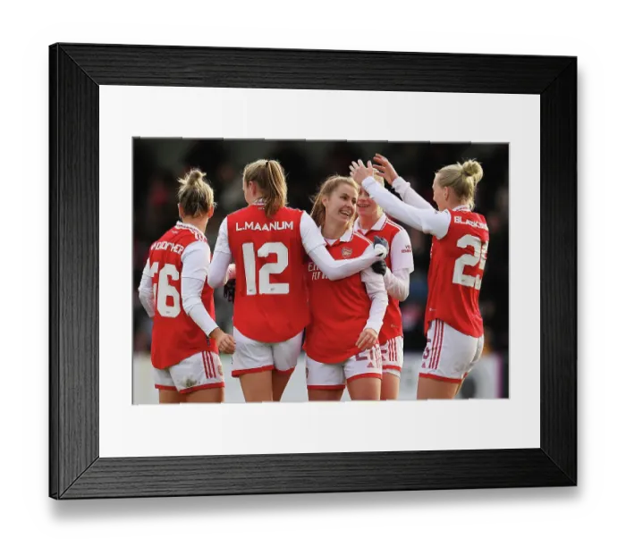 Framed Print : Arsenal Women's FA Cup Victory: Victoria Pelova Scores Ninth Goal Against Leeds