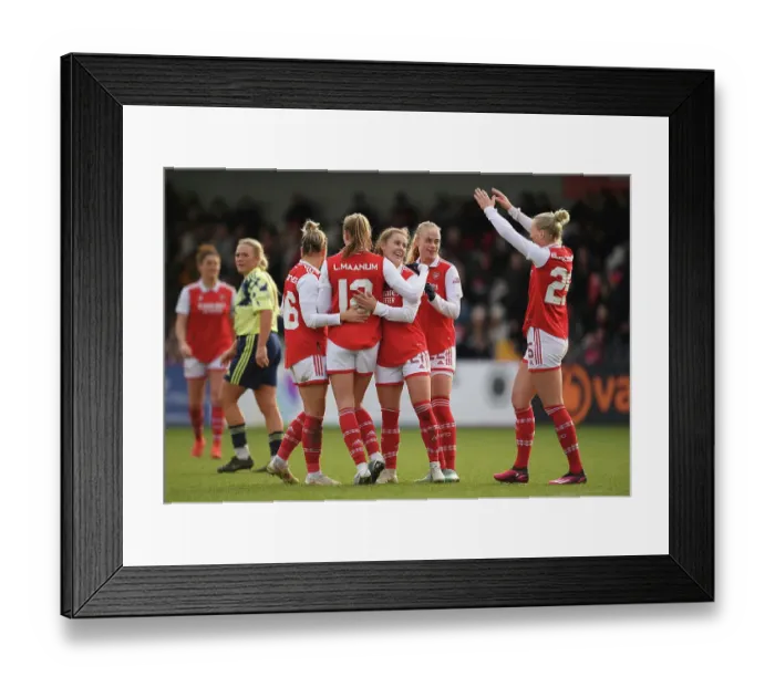 Framed Print : Arsenal Women's FA Cup Victory: Ninth Goal Blitz Against Leeds Framed Print : Arsenal Women's FA Cup Victory: Ninth Goal Blitz Against Leeds