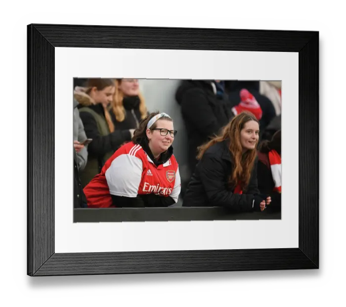 Framed Print : Arsenal Fans in Full Force: FA Cup Fourth Round Battle against Leeds United Women