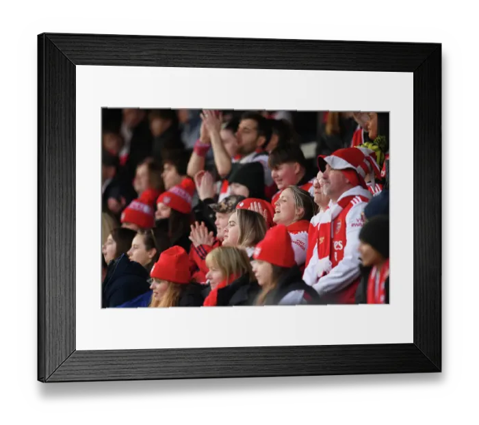Framed Print : Arsenal Fans in Full Support: FA Cup Fourth Round Clash Against Leeds Ladies