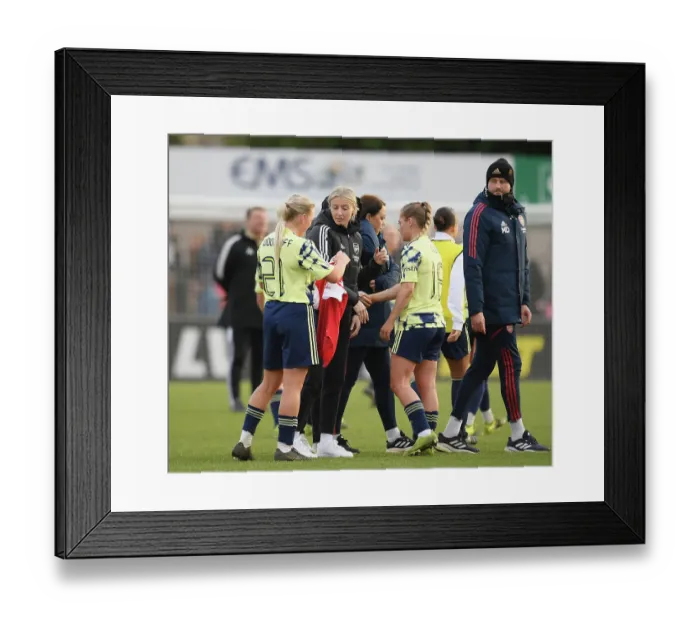 Framed Print : Arsenal's Leah Williamson Shows Sportsmanship After FA Cup Match Against Leeds Ladies