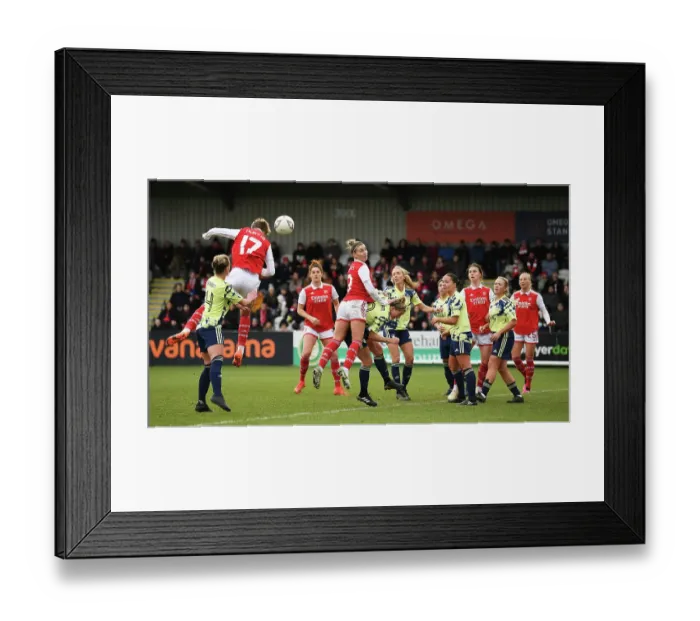 Framed Print : Arsenal Women's FA Cup Triumph: Lina Hurtig Scores Historic Fourth Goal Against Leeds