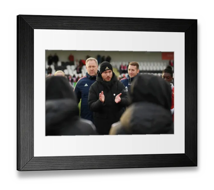 Framed Print : Arsenal Women's FA Cup: Jonas Eidevall Leads Arsenal Past Leeds