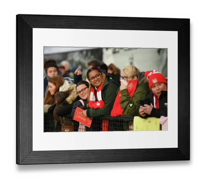 Framed Print : Arsenal Fans in Full Force: FA Cup Fourth Round Showdown against Leeds United Women