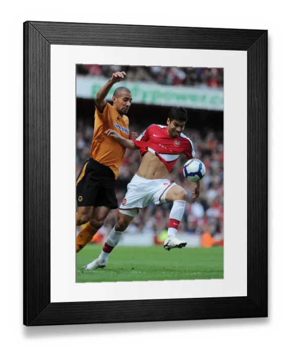 Framed Print : Eduardo (Arsenal) Carl Henry (Wolves). Arsenal 1: 0 Wolverhampton Wanderers Framed Print : Eduardo (Arsenal) Carl Henry (Wolves). Arsenal 1: 0 Wolverhampton Wanderers