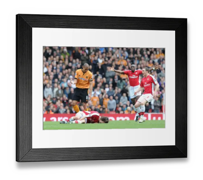 Framed Print : Tomas Rosicky's Injury: Arsenal vs. Wolverhampton Wanderers, 2010