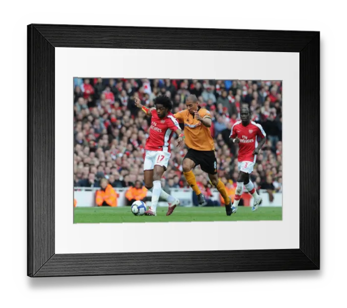 Framed Print : Alex Song (Arsenal) Carl Henry (Wolves). Arsenal 1: 0 Wolverhampton Wanderers