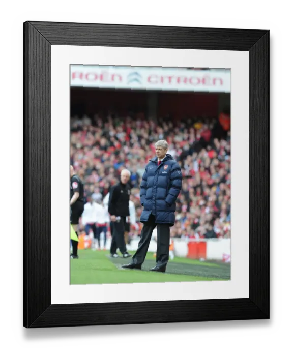 Framed Print : Arsene Wenger Celebrates Arsenal's 1-0 Victory Over Wolverhampton Wanderers, FA Premier League, 2010