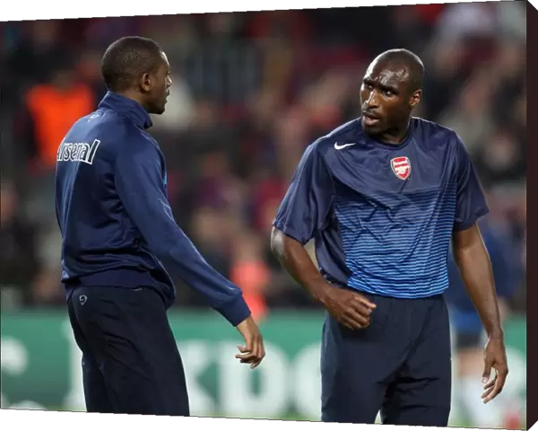 Abou Diaby and Sol Campbell (Arsenal). Barcelona 4: 1 Arsenal. UEFA Champions League