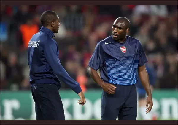 Abou Diaby and Sol Campbell (Arsenal). Barcelona 4: 1 Arsenal. UEFA Champions League