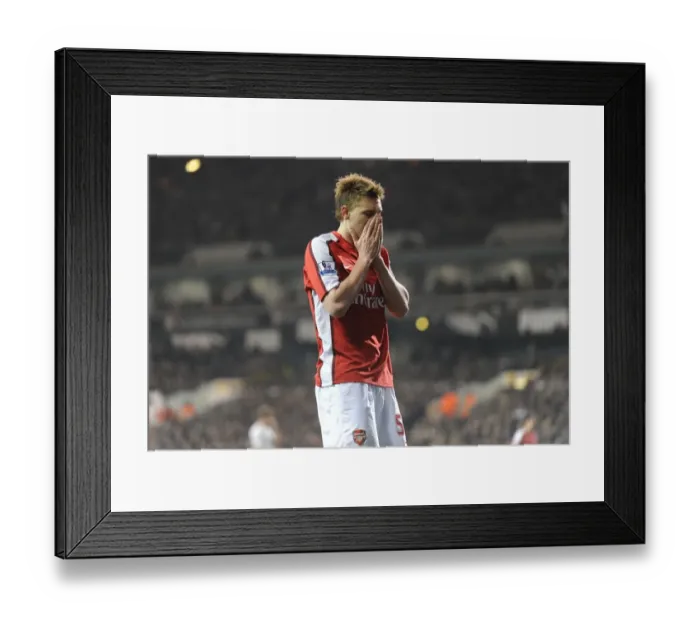 Framed Print : Nicklas Bendtner (Arsenal). Tottenham Hotspur 2: 1 Arsenal, Barclays Premier League