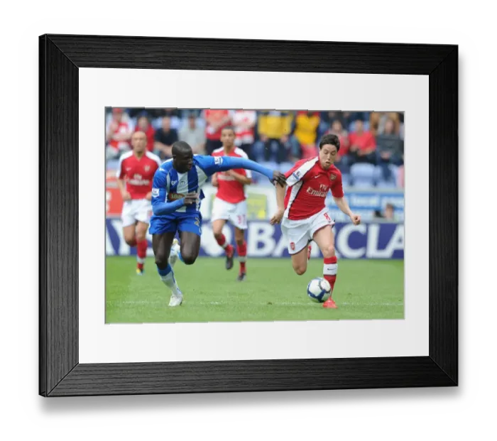Framed Print : Samir Nasri (Arsenal) Mohamed Diame (Wigan). Wigan Athletic 3: 2 Arsenal Framed Print : Samir Nasri (Arsenal) Mohamed Diame (Wigan). Wigan Athletic 3: 2 Arsenal