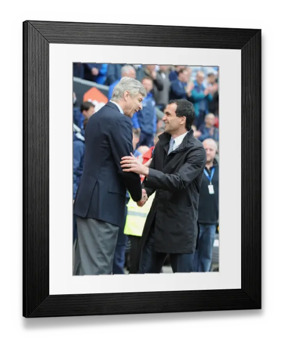 Framed Print : Arsenal manager Arsene Wenger with Wigan manager Roberto Martinez. Wigan Athletic 3 Framed Print : Arsenal manager Arsene Wenger with Wigan manager Roberto Martinez. Wigan Athletic 3
