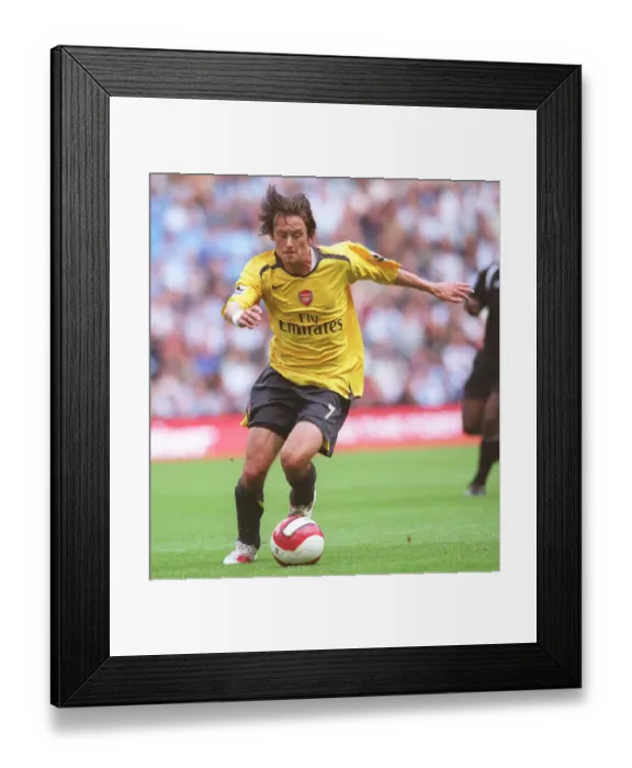 Framed Print : Lone Warrior: Rosicky's Heartbreak at Manchester City's 1-0 FA Premiership Victory