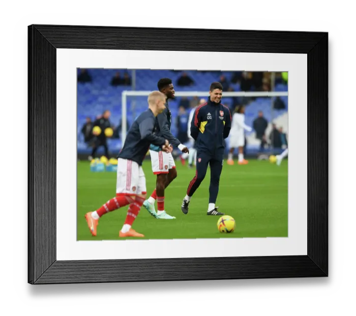 Framed Print : Arsenal Coach Carlos Cuesta Before Everton vs Arsenal Premier League Clash (February 2023)