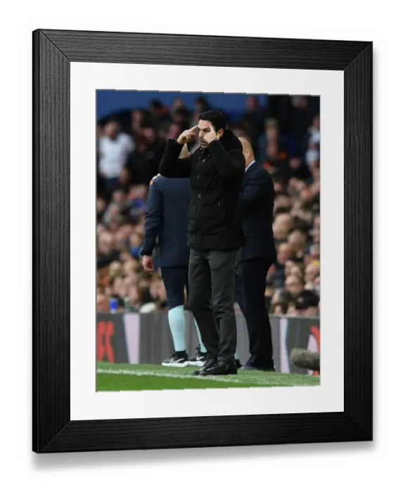 Framed Print : Mikel Arteta at Goodison Park: Arsenal vs Everton, Premier League 2022-23 Framed Print : Mikel Arteta at Goodison Park: Arsenal vs Everton, Premier League 2022-23