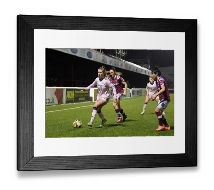 Framed Print : Arsenal's Victoria Pelova Faces Off Against West Ham United in Barclays Women's Super League