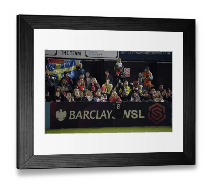 Framed Print : Arsenal Fans in Full Support: West Ham United vs. Arsenal, Barclays Women's Super League