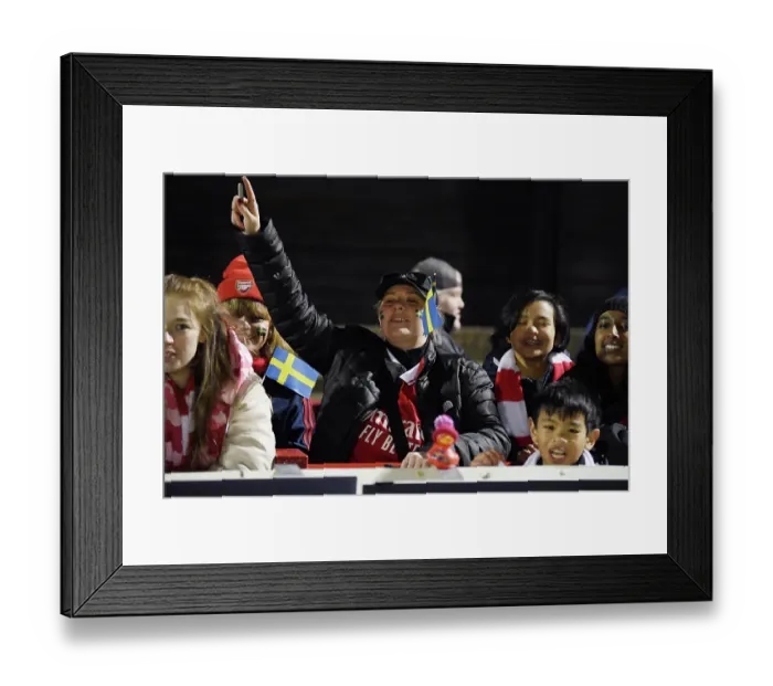 Framed Print : Arsenal Women's Squad Faces Off Against West Ham United: A Sea of Passionate Fans