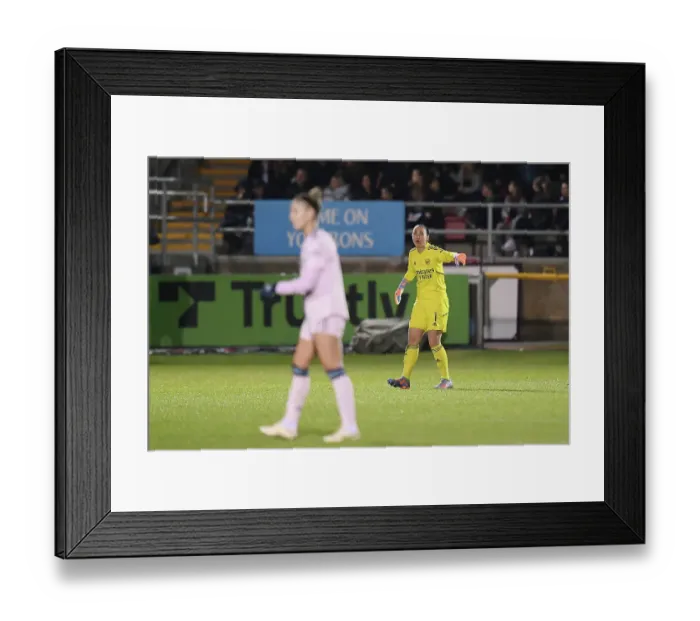Framed Print : Arsenal's Manuela Zinsberger in Action against West Ham United in FA Women's Super League Framed Print : Arsenal's Manuela Zinsberger in Action against West Ham United in FA Women's Super League