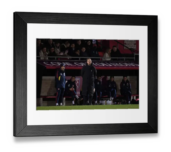 Framed Print : Arsenal Women's Team: Jonas Eidevall Coaches Against West Ham United in FA Women's Super League Framed Print : Arsenal Women's Team: Jonas Eidevall Coaches Against West Ham United in FA Women's Super League