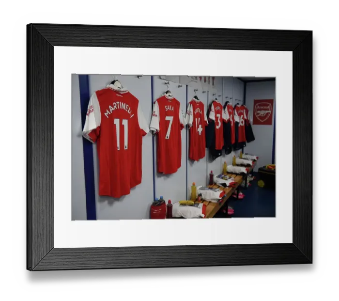 Framed Print : Arsenal's Unified Focus: Pre-Match Huddle vs. Everton, Premier League 2022-2023