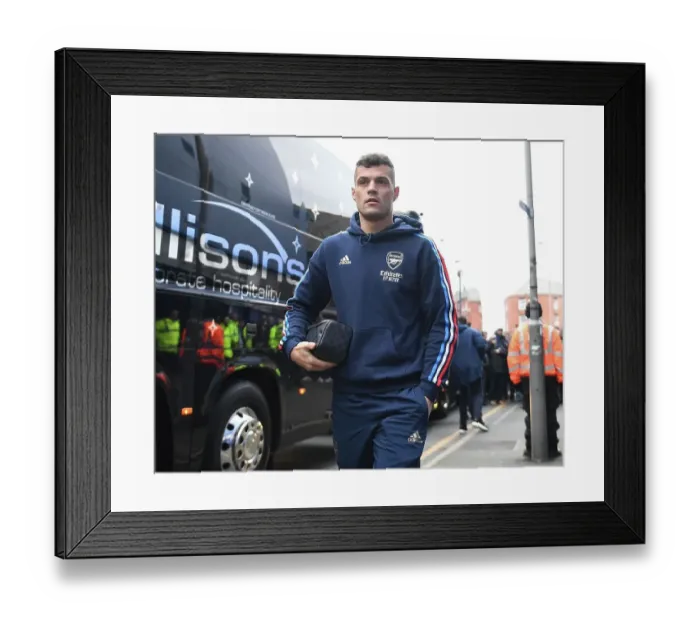 Framed Print : Granit Xhaka Arrives at Goodison Park: Everton vs Arsenal, Premier League 2022-23 Framed Print : Granit Xhaka Arrives at Goodison Park: Everton vs Arsenal, Premier League 2022-23