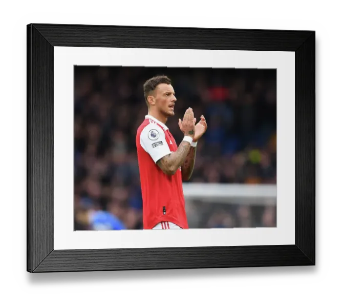 Framed Print : Arsenal's Ben White Stares Down Everton in Intense 2022-23 Premier League Showdown Framed Print : Arsenal's Ben White Stares Down Everton in Intense 2022-23 Premier League Showdown