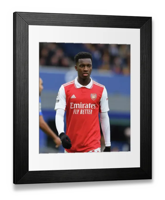 Framed Print : Arsenal's Eddie Nketiah Faces Off Against Everton in Premier League Clash
