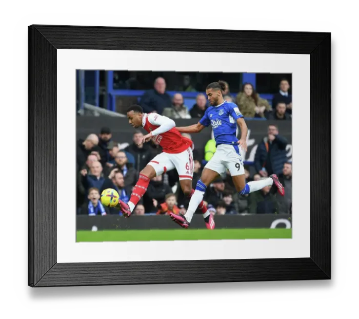 Framed Print : Gabriel vs Calvert-Lewin: A Premier League Battle at Goodison Park Framed Print : Gabriel vs Calvert-Lewin: A Premier League Battle at Goodison Park