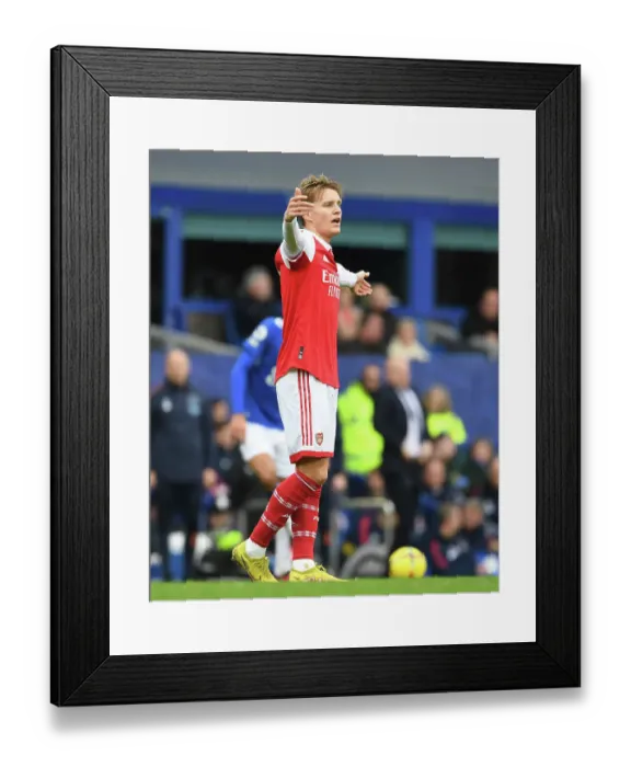 Framed Print : Martin Odegaard in Action: Everton vs Arsenal, Premier League 2022-23