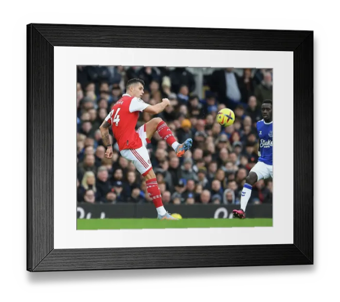 Framed Print : Granit Xhaka in Action: Everton vs Arsenal, Premier League 2022-23 Framed Print : Granit Xhaka in Action: Everton vs Arsenal, Premier League 2022-23