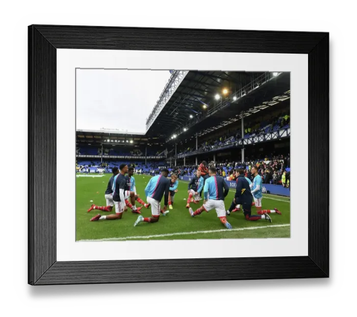 Framed Print : Arsenal FC vs. Everton FC: Premier League Showdown - Warm-Up at Goodison Park