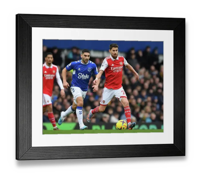 Framed Print : Jorginho's Breakthrough: Arsenal's Thrilling Triumph Over Everton (Premier League 2022-23)