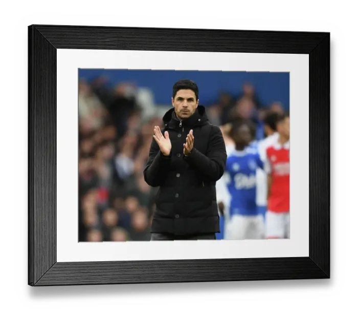 Framed Print : Mikel Arteta Salutes Arsenal Fans: Everton vs Arsenal, Premier League 2022-23 Framed Print : Mikel Arteta Salutes Arsenal Fans: Everton vs Arsenal, Premier League 2022-23
