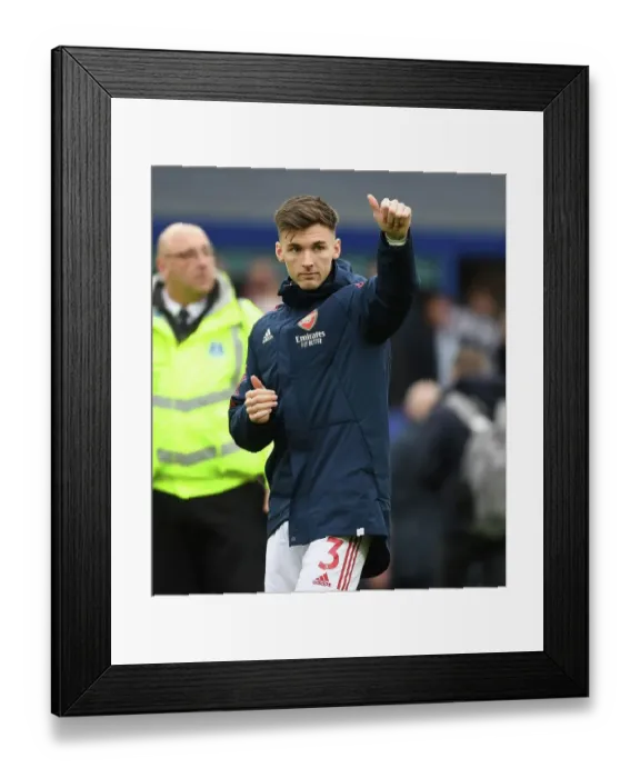 Framed Print : Arsenal's Kieran Tierney Applauding Fans after Everton Victory - Premier League 2022-23 Framed Print : Arsenal's Kieran Tierney Applauding Fans after Everton Victory - Premier League 2022-23