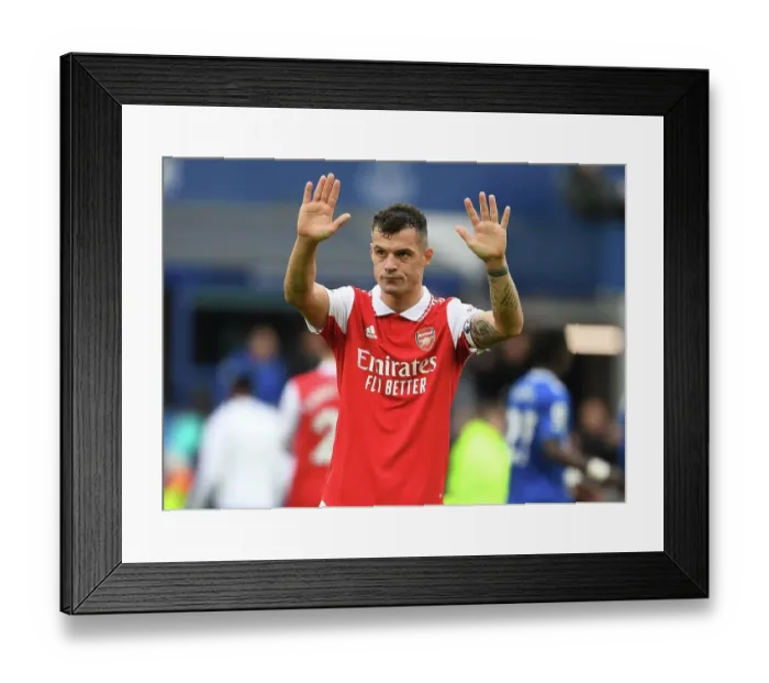 Framed Print : Granit Xhaka's Emotional Applause: A Heartfelt Moment at Goodison Park, Everton vs. Arsenal, Premier League 2022-23 Framed Print : Granit Xhaka's Emotional Applause: A Heartfelt Moment at Goodison Park, Everton vs. Arsenal, Premier League 2022-23