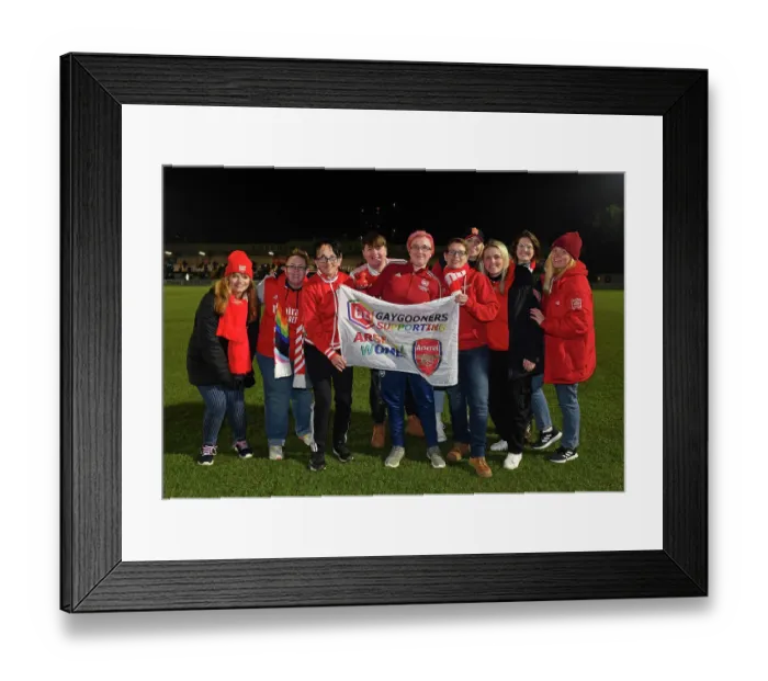 Framed Print : Arsenal Women vs Manchester City: Passionate Fans Cheer at Conti Cup Semi-Final