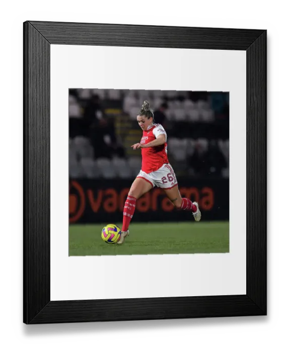 Framed Print : Arsenal vs Manchester City: FA WSL Cup Semi-Final Showdown - A Clash of Titans: Wienroither vs City