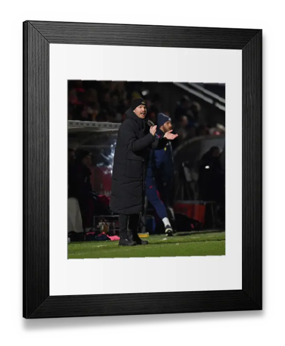 Framed Print : Jonas Eidevall Leads Arsenal Women to FA Women's League Cup Semi-Final Victory Over Manchester City