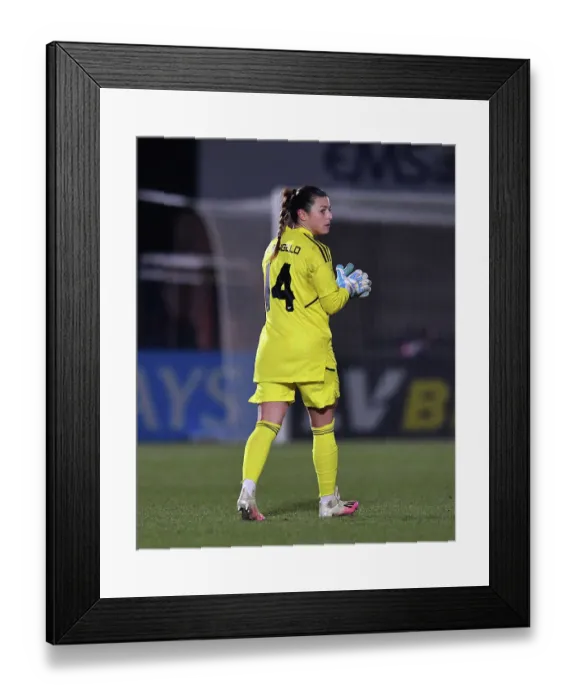 Framed Print : Arsenal's Sabrina D'Angelo Faces Off Against Manchester City in FA WSL Cup Semi-Final Showdown Framed Print : Arsenal's Sabrina D'Angelo Faces Off Against Manchester City in FA WSL Cup Semi-Final Showdown