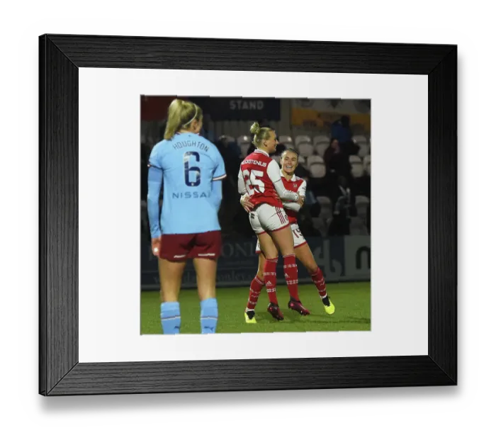 Framed Print : Arsenal Women's FA Cup Semi-Final Victory: Stina Blackstenius Scores the Winner Against Manchester City Framed Print : Arsenal Women's FA Cup Semi-Final Victory: Stina Blackstenius Scores the Winner Against Manchester City