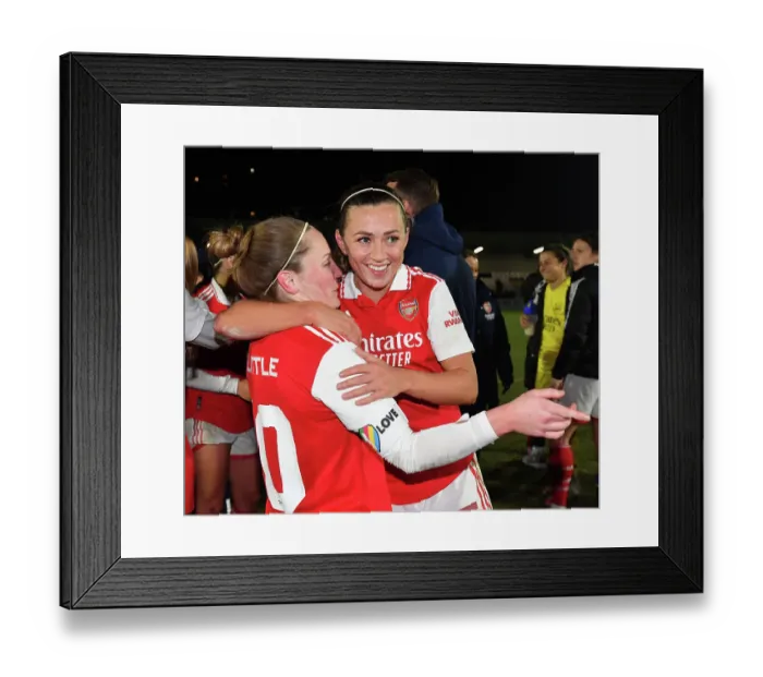 Framed Print : Emotional Reunion: McCabe and Little Unite Again in FA WSL Cup Semi-Final Showdown between Arsenal and Manchester City