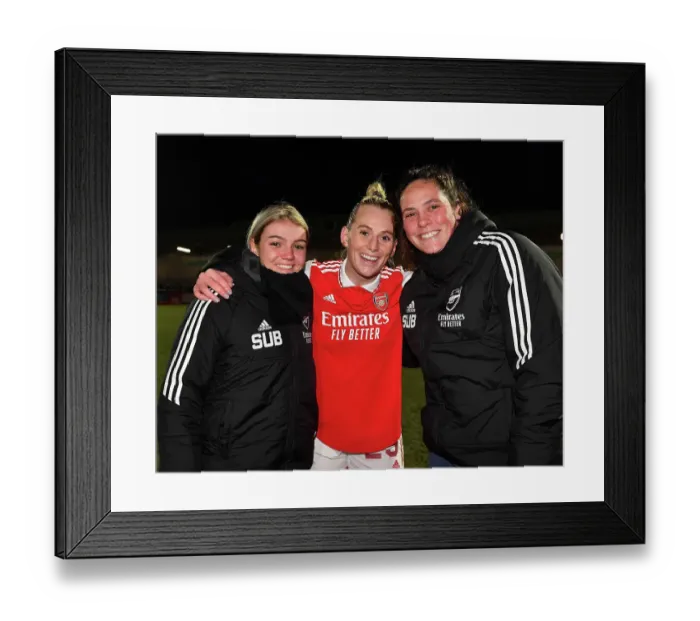 Framed Print : Arsenal Women Celebrate Semi-Final Victory over Manchester City in FA WSL Cup
