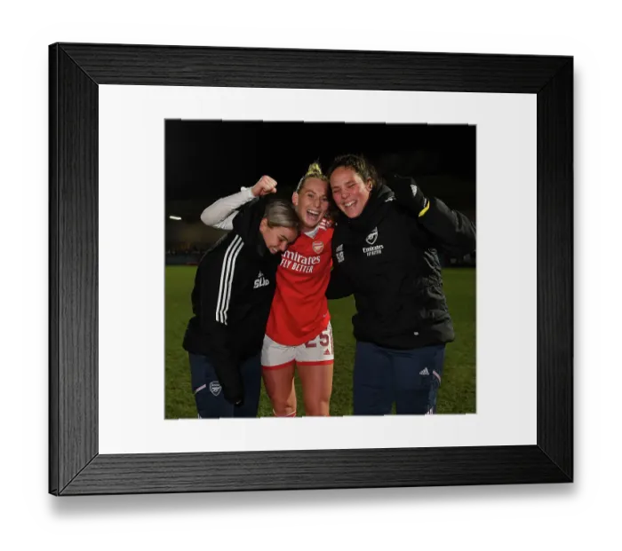 Framed Print : Arsenal Women Celebrate FA WSL Cup Semi-Final Victory over Manchester City Framed Print : Arsenal Women Celebrate FA WSL Cup Semi-Final Victory over Manchester City