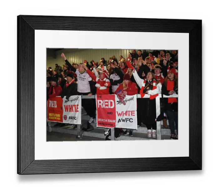 Framed Print : Arsenal Women vs Manchester City: FA WSL Cup Semi-Final - Emotional Fans Reactions