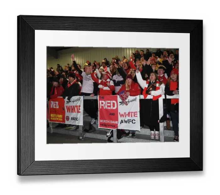 Framed Print : Arsenal Women vs Manchester City: FA WSL Cup Semi-Final - Emotional Fan Reactions