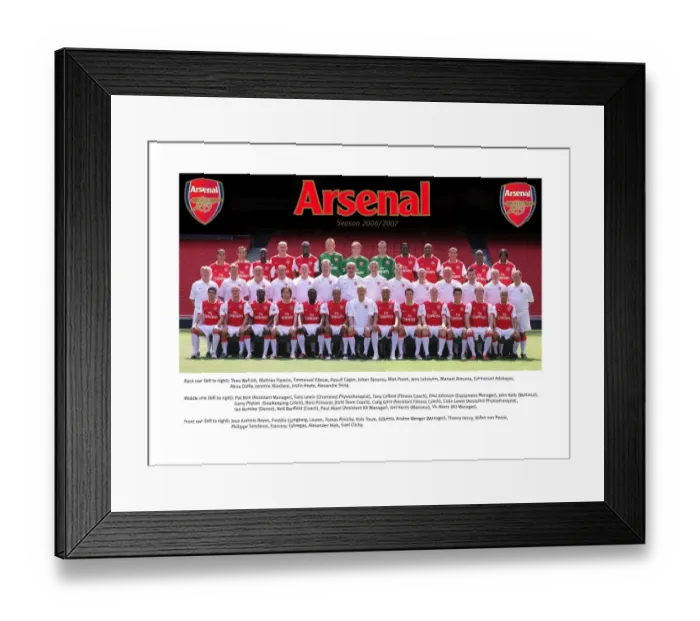 Framed Print : Back row (left to right): Theo Walcott Framed Print : Back row (left to right): Theo Walcott