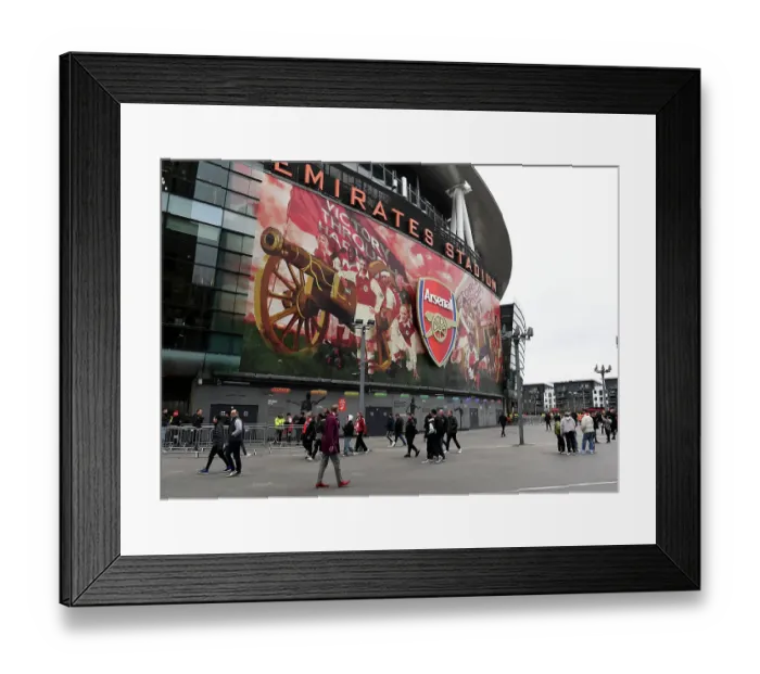 Framed Print : Arsenal FC: Sea of Supporters Gathering for Premier League Showdown against Brentford (2023)